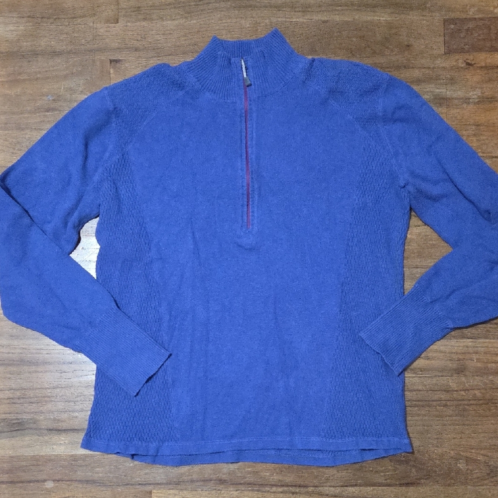 Eddie Bauer Purple Half-Zip Turtleneck Sweater